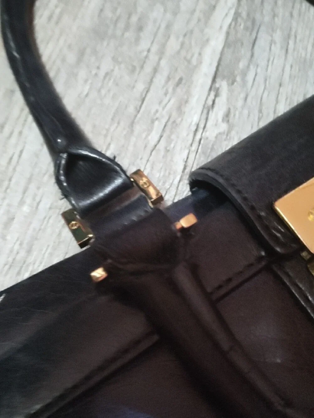 Tory Burch Holland Black And Gold Detailing Satchel - Picture 5 of 9